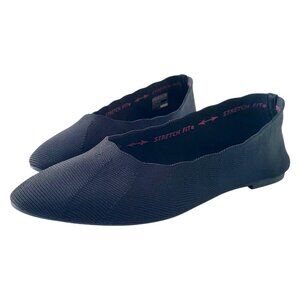 Skechers Cleo Bewitch Women's Sz 7.5 Ballet Flats Black Memory Foam Shoes 48885